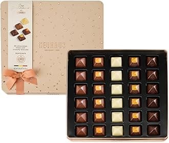 Belgian Chocolate "Les Gourmands" – 30 Pieces Assorted Milk, White & Dark Chocolate Pralines – Crunchy Artisanal Biscuits - Gourmet Chocolate Gift