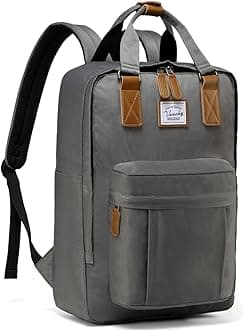 VASCHY School Backpack for Men, Travel Backpack Water Resistant College High School Computer Bag Student Bookbag, Gray