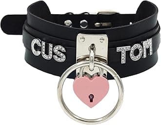 Custom Black Choker Collar For Women, Personalized Name Necklace punk gothic Vegan Leather Jewelry With Rhinestone Letters