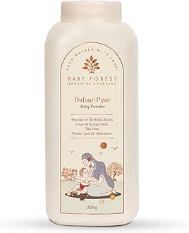 - Dulaar Pyar Talc Free Baby Powder | With Chamomile, Jojoba & Marigold Oils + Corn Starch | For Soft, Rash-Free Skin | Natural, Derma Safe Baby Powder | 200g