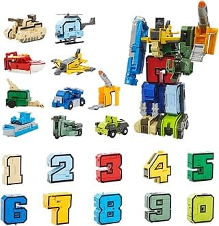 - Number Transforming Toys, Alpha Bot Military Transforming Robet Toy for Tollders Montessori Teaching, School Classroom STEM Learnnig Toys for Boys 3 4 5 Years Old