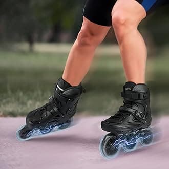 Inline Skates, 3 Wheels 110mm Roller Skates Blades for Adult Women Men, Professional Outdoor Fitness Inline Speed Skates for Unisex