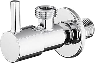 Ibergrif M22025-1/2 1/2 Inch Wall Connection 1/2 Inch Hose Connection Silver Chrome Angle Valve Sink Cold Hot Water Drinking Water