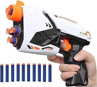 Toy Cloud Shot Blaster Toy Gun with 10 Soft Foam Dart Bullets, Safe and Long Range Air Gun Toys Guns for Kids Age 8-14 Year Old Boys