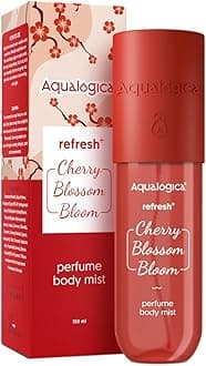 Aqualogica Refresh+ Cherry Blossom Bloom Perfume Body Mist with Zemea and Hyaluronic Acid - 150 ml | Sweet Floral & Fruity Notes of Pear & Jasmine | Long-Lasting Fragrance | Hydrating & Non-Irritating