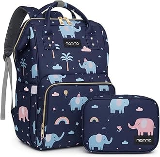MAMMA Baby Diaper Bag for Mothers Traveling | Backpack for Moms to Travel with Newborns | Includes Small Diaper Handbag for Day Outings