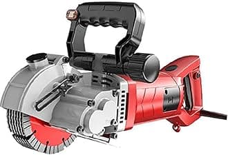 Electric Wall Grooving Cutting Machine Chaser 110V for Slotting Brick Granite Marble Concrete Grooves with 5Pcs 5Inch 133mm Diameter Saw Blades Dustproof and Line Infrared Sighting