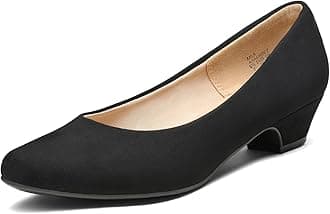 DREAM PAIRS Women's Mila Low Chunky Heel Pump