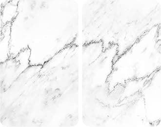 Set of 2, 30 x 52 cm "Marble" Protective Hob for Induction Hob, Glass Hob, Ceramic, Tempered Glass