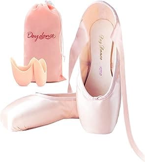 Daydance Ribbon Ballet Flats with Toe Pads for Girls and Women