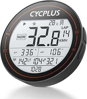 CYCPLUS GPS Bike Computer, Wireless Cycling Computer, ANT+ Bluetooth Bicycle Computer Mini Speedometer Odometer Waterproof MTB Tracker, Rechargeable with 2.5 Inch Screen for Bikers Outdoor Cycling