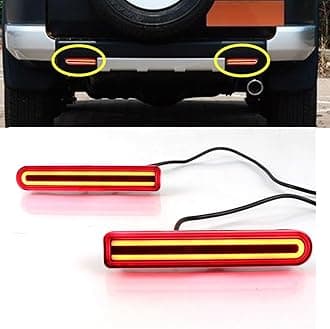 Red Lens LED Rear Fog Lamp Compatible With Toyota FJ Cruiser 2007-2022 3-in-1 Function As Driving Light/Brake Light/Sequential Turn Signal light