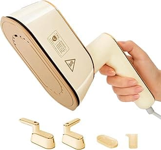 Steamer for Clothes, Handheld 2-in-1 Garment Steam Iron, 25s Heat Up, Ceramic Soleplate, Dry Pressing & Steaming Fabric Wrinkle Remover for Clothing, Upholstery and All Fabrics