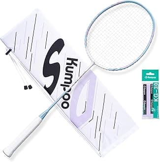 Badminton Racket 4U Carbon Fiber Racquet Set with Replacement Grip Tapes and Cover, Professional Badminton Racket Lightweight for Women, Man Outdoor Games and Exercise, DS201