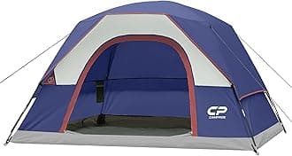 CAMPROS CP Tents for Camping 4 Person Tent Waterproof Windproof Double Layer Camping Tent, Easy Setup Dome Tent with Large Mesh Windows & Wider Door for Outdoor Camping & Hiking