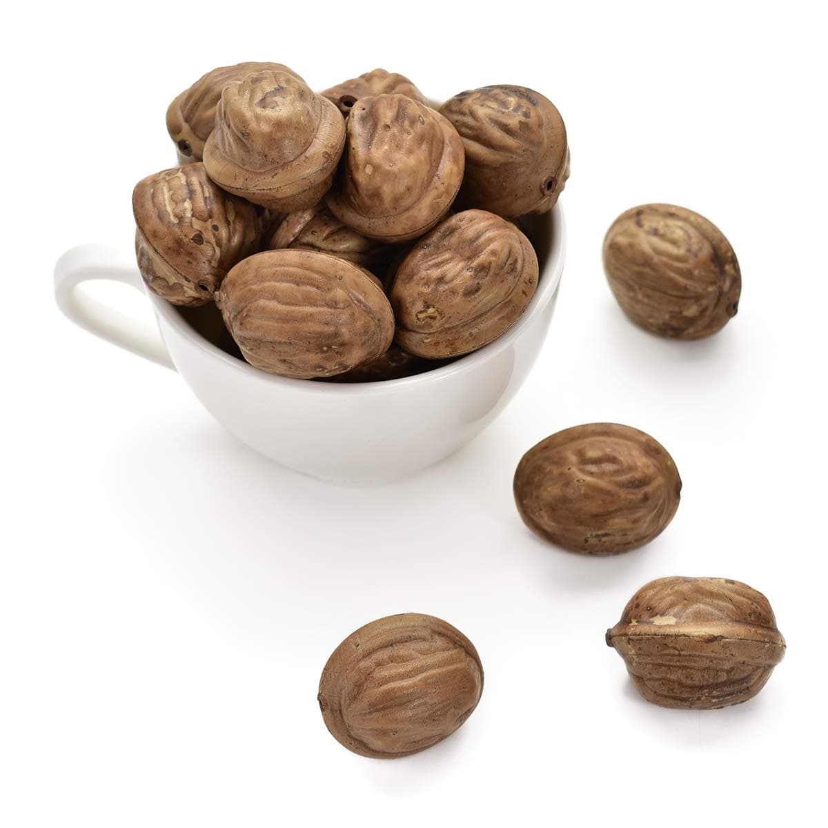 Artificial Nuts Small Walnut Simulation Fake Lifelike for Home Kitchen Festival Decoration Teaching Aids-50 pcs