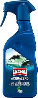 Arexons Acquazero Waterless Wash, Polish, and Protect for Cars & Motorcycles, 400ML | Suitable for Bodywork, Tyres, and Plastic Parts | Captures and Removes Dust, Bird Droppings, Insects, and Dirt