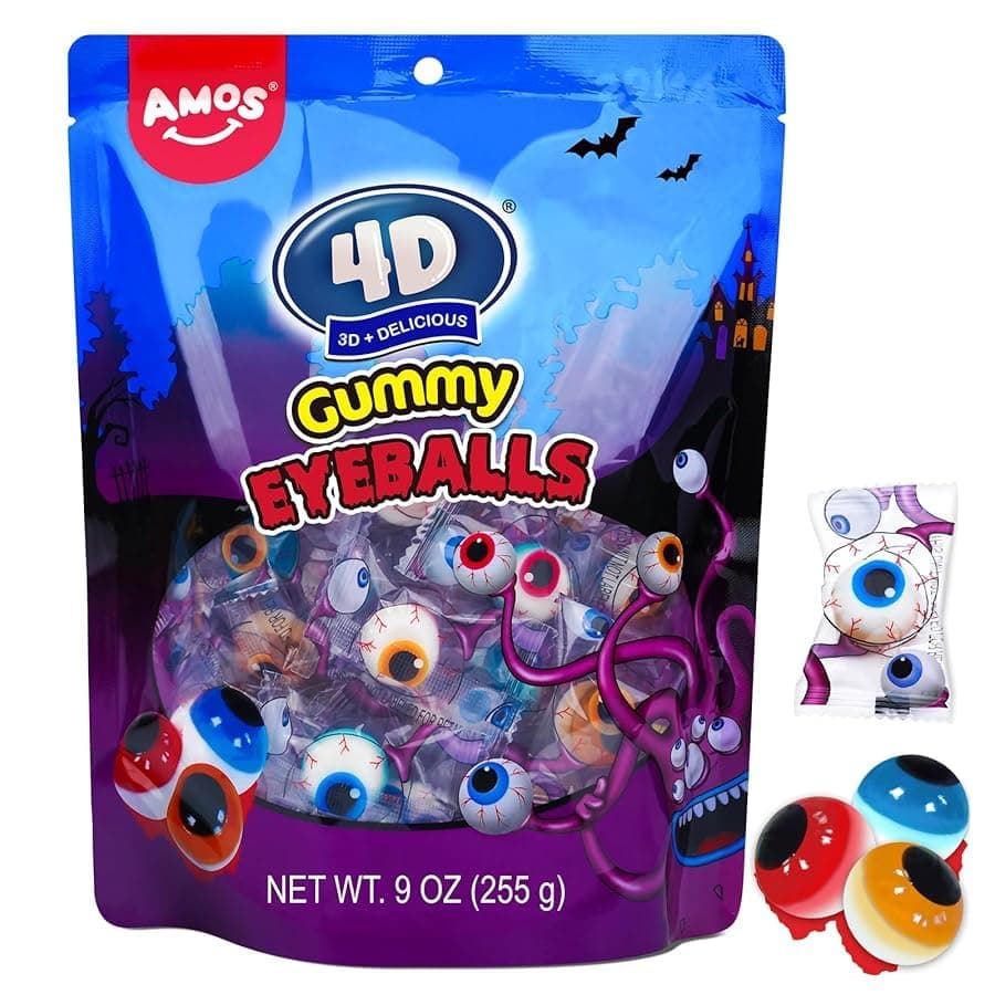 Amos 4D Gummy Candy (Assorted 9oz, Mixed-Fruit)