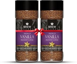 French Vanilla Instant Coffee | Premium Freeze-Dried Arabica Blend | Smooth & Creamy Flavor with Rich Aroma | 2 x 50g Jars | 100% Pure Coffee, No Added Sugar | Cafe-Style Coffee at Home