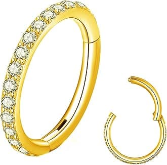 Clear CZ Nose Rings & Earrings - 316L Surgical Steel - Cartilage, Conch, Daith, Helix, Rook, Tragus, Lobe & Snug Body Piercing Jewelry - 20G, 18G