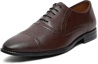LOUIS STITCH Men's Formal Lace-up Oxford Shoes for Men | Solid Design | Ideal for Formal, Business Casual, and Parties (LSRG_OX)