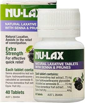 Natural Laxative Tablets with Senna and Prunes 40 Tablets