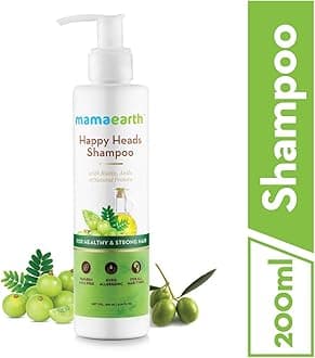 Mamaearth Happy Heads Natural Protein Hair Shampoo 200ml with Biotin, Horse Chestnut, Bhringraj and Amla. Sulfate Free, SLES Free
