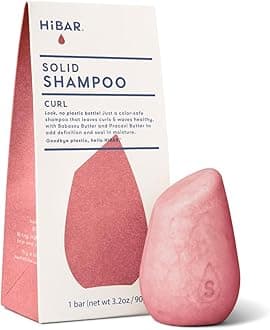 HIBAR Shampoo Bar, All Natural Hair Care, Plastic Free, Made with Eco Friendly Ingredients, Travel Size, Color Safe, Solid Sustainable Bars, Zero Waste (Curl)