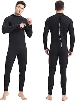 Lemorecn Men's Wetsuit 3/2mm and 5/4mm,Full Wetsuits for Men,Men‘s 3mm Full Wetsuit Front Zip for Diving Snorkeling Surfing Swimming