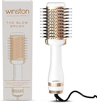 Winston 2-in-1 Hair Styling Blow Brush for Women - 1200 Watts | Hot Air Brush, Hair Volumizer Brush, Hair Blow Dryer Brush with Charcoal Bristles for Salon-Quality Volume and Shine (White) - 1-Year Warranty