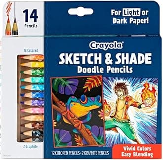 Art Pencils for Sketching & Shading, Colored Pencils, Includes 2 Graphite Pencils, 14 ct