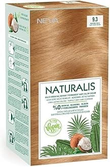 Naturalis Permanent Hair Dye Set, Vegan,100% Gray Coverage, Organic, No Harmful Chemicals, GMO-Free, Long-Lasting Shine - LIGHT GOLDEN BLONDE - 9.3