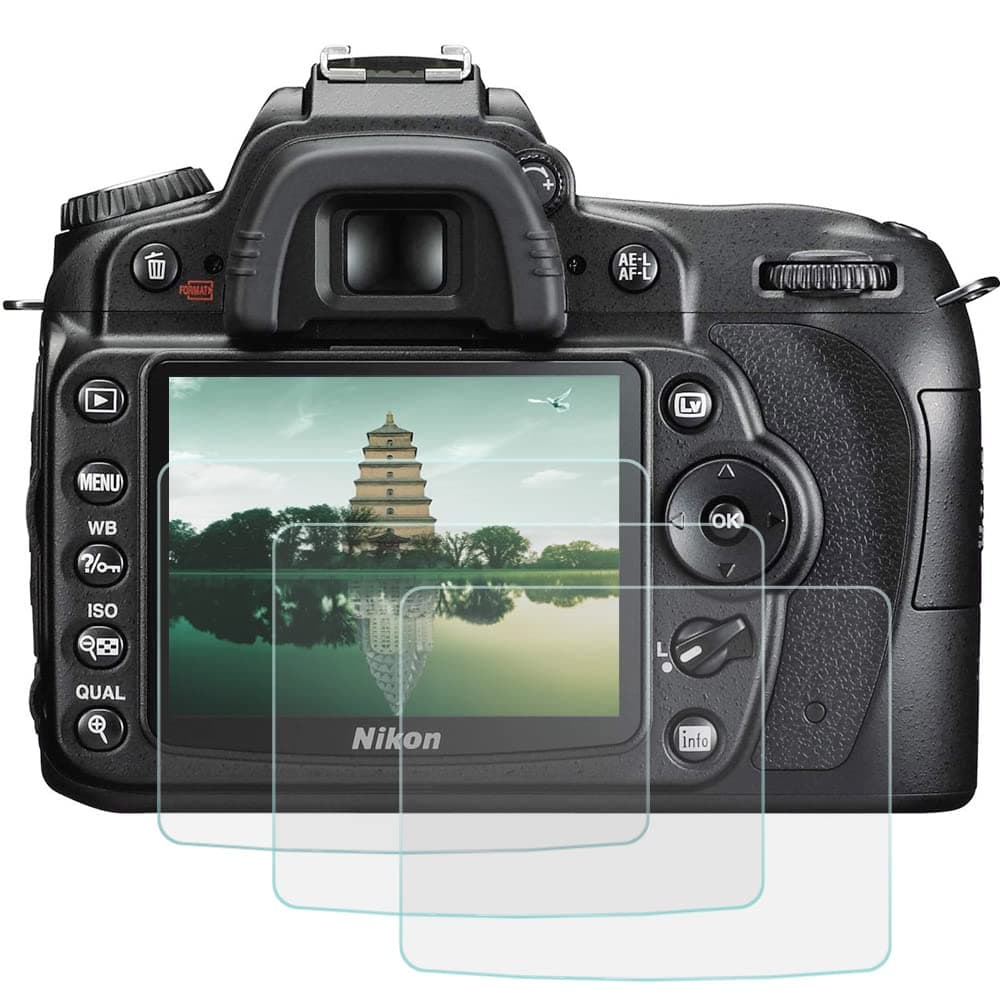 D90 D7000 Camera Screen Protector for Nikon D90 D7000 D700 D300S[2 Pack],Tempered Optical Glass Foil for Nikon d90 d7000 d700 d300s Digital Camera Fire Rock