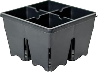 Epic Gardening Reusable Seed Starter Tray - 4 Cell 4"/16 Seedling Starter Trays - Easy Watering, Indoor Greenhouse, Plant Starter, Gardener-Friendly for Seedlings | UV-Treated & BPA-Free - Black