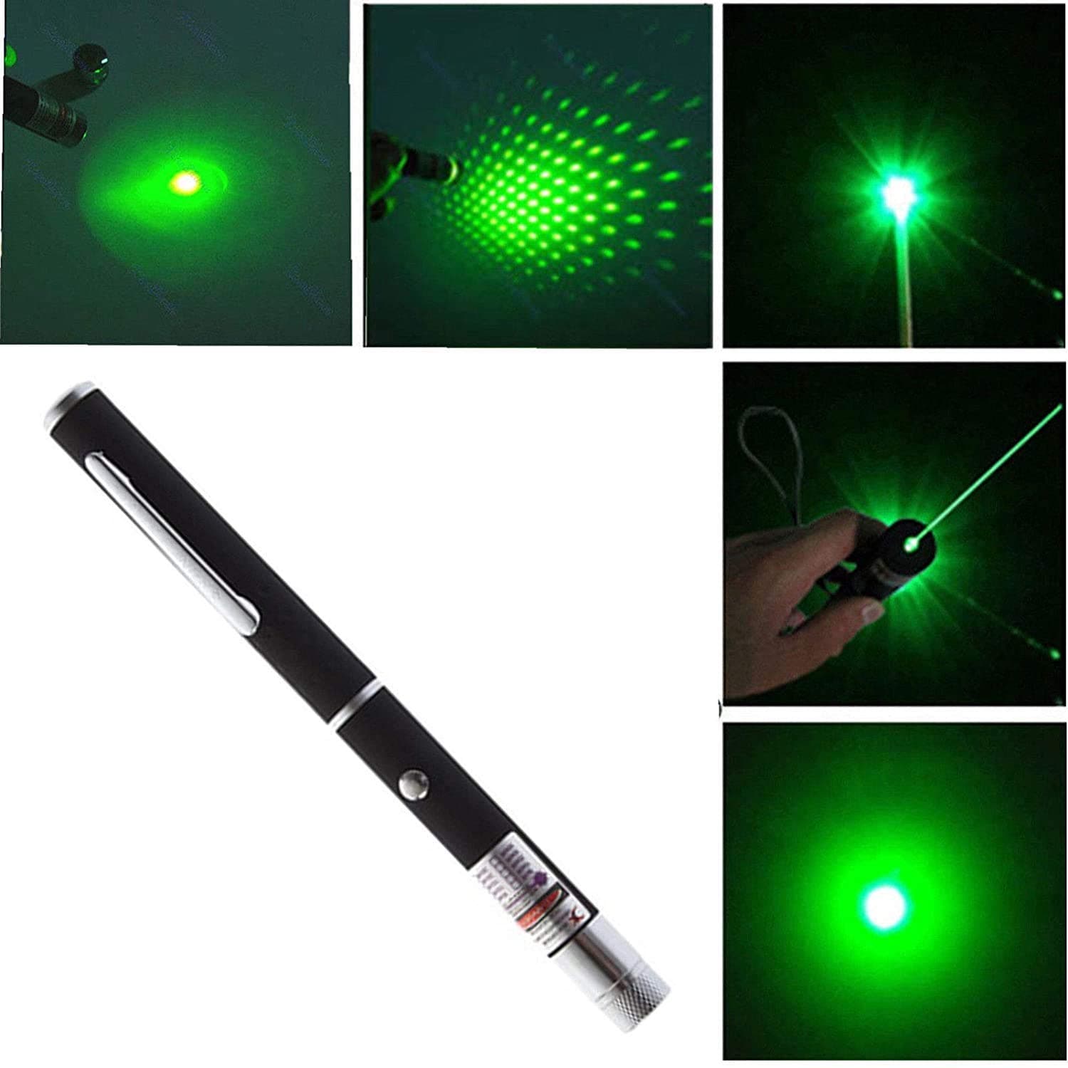 Green Multipurpose Laser Light Disco Pointer Pen Beam with Adjustable Antena Cap to Change Project Design for Presentation for Kids Toy-(Green)