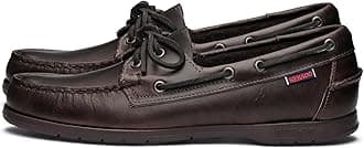 Endeavor Waterproof Boat Shoes - Leather Moccasins for Men Featuring Leather Sock Lining, 360-Degree Lacing, and Non-Marking, Slip-Resistant Outsoles, Dark Brown - 12 Regular