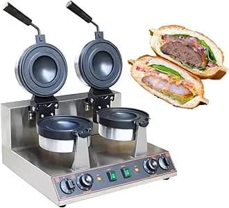 Ufo Burger Machine, Commercial Hamburger Press, Ice Cream Waffle Maker, Non-Stick Electric Panini Press, Adjustable Temperature 50-300℃ Non-Stick Pan,B