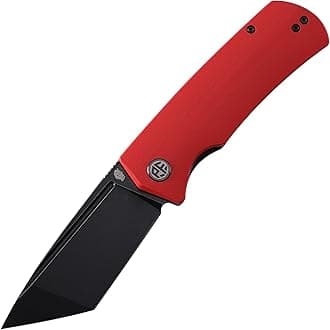 Petrified fish PFP01T Beluga,3.58" K110 Stonewashed Blade, 170g G10 Handle Front Flipper Liner lock Folding knife (Red G10, Black Stonewashed)