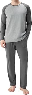 - Mens Pajamas Set - Soft Pj Sets for Men Long Sleeve Pajamas Men Cotton Mens Pjs Sets Loungewear with Pockets