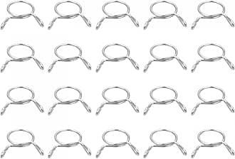 uxcell Fuel Line Hose Clips, 20pcs 9mm ID Fit 10-10.5mm OD Hose 304 Stainless Steel Water Pipe Air Tubing Spring Hose Clamps for Motorcycle Scooter