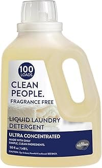 The Clean People Liquid Laundry Detergent - Recyclable Packaging, Stain Fighting - Ultra Concentrated, Laundry Soap - Fragrance Free, 50 fl oz