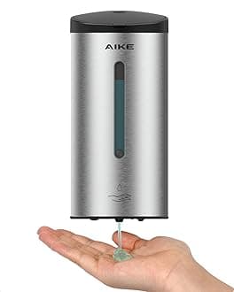 AK1205E Automatic Soap Dispenser Wall Mounted, Commercial Large Capacity Stainless Steel Liquid Dispenser for Bathroom and Kitchen