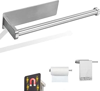 Paper Towel Holders Magnetic Steel Brushed Towel Roll Holders with Strong Magnetic Backing - Fit for Large Paper Towels-for Kitchen,Refrigerator,Grill,Toolbox,Garage,Shop