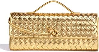 Covelin Women's Handmade Woven Evening Bag Leather Shoulder Clutch Handbag Fashion Crossbody Purse