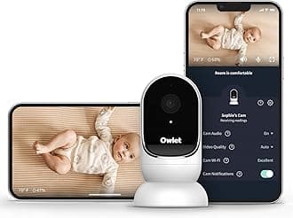Owlet Cam Smart Video Baby Monitor with Video Camera and Audio - Secure WiFi, 1080p Night Vision, Customize Cry, Sound and Motion Alerts, 2-Way Audio, Mounting kit