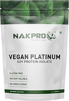 NAKPRO 100% Soy Protein Isolate, Chocolate - 1kg | 25.3g Protein |Plant Based Protein Powder |All Essential Amino Acids for Support and Recovery