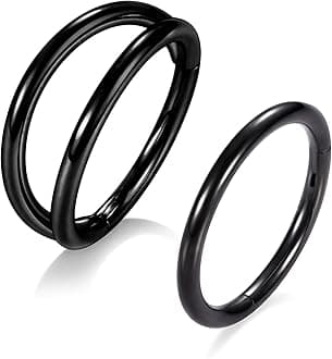 AROWRO Conch Piercing Jewelry Septum Jewelry Nose Rings Hoops 20G 18G 16G 316L Surgical Steel Hinged Segment Ring Hoop Helix Daith Rook Tragus Cartilage Piercing Jewelry