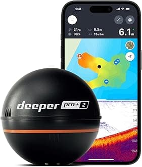 Deeper PRO+ 2 Sonar - Portable Fish Finder and Depth Finder for Kayaks, Boats and Ice Fishing with GPS Enabled | Castable Deeper Sonar with Free User Friendly App