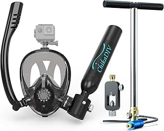 CHIKADIV Mini Scuba Tank with Sub-Mask, 0.5L Diving Tank with Full-face Mask ...
