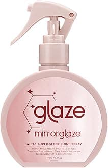 glaze MirrorGlaze Super Sleek Hair Shine Spray – Transforms Frizz to Glass-Like Shine, Protects from Heat, Blocks Humidity + Repairs Bonds – 6.4 oz